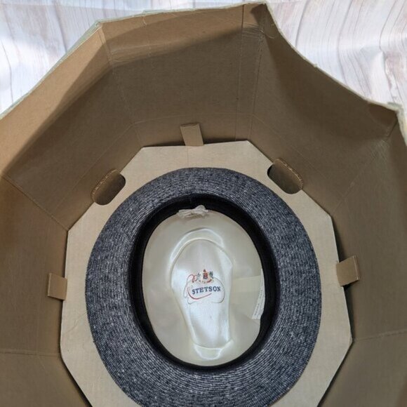 STETSON Vintage Norfloc Grey SFH1335 Fedora Hat Size Medium - Picture 8 of 11